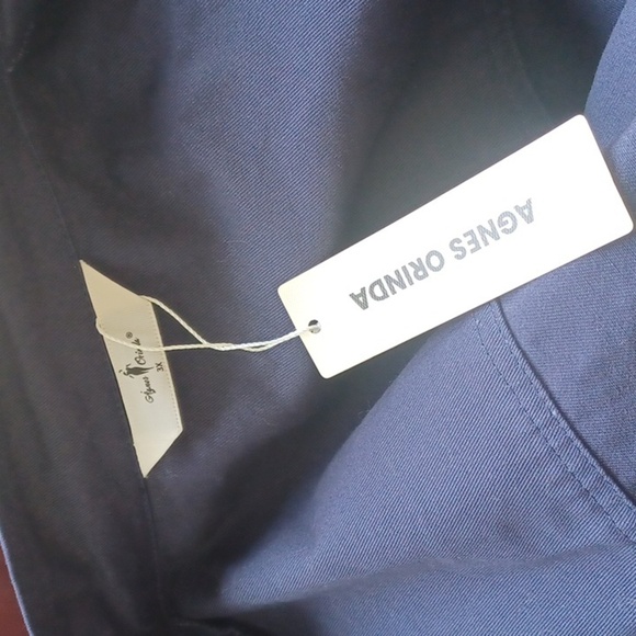 NWT ~ Agnes Orinda Navy Blue Drawstring Utility Jacket & Pockets ~ Plus Size 3X - Picture 5 of 7